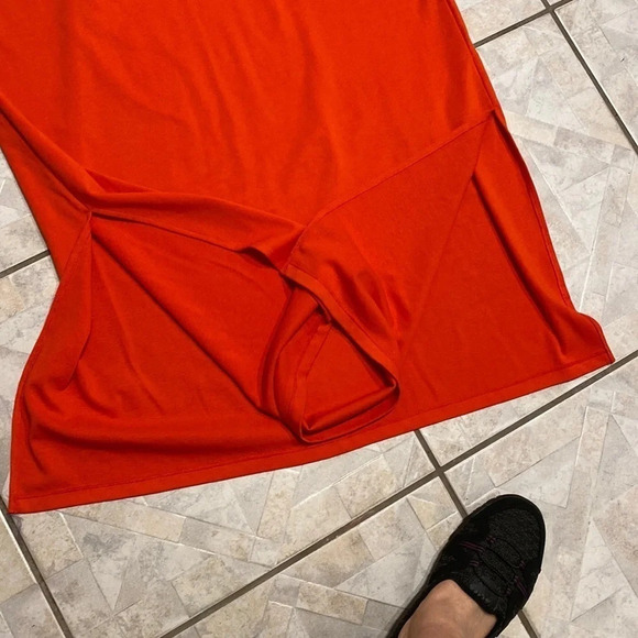 Y Venezia Jean Co. stretch sleeveless solid orange casual plus size dress 22 - Picture 2 of 3